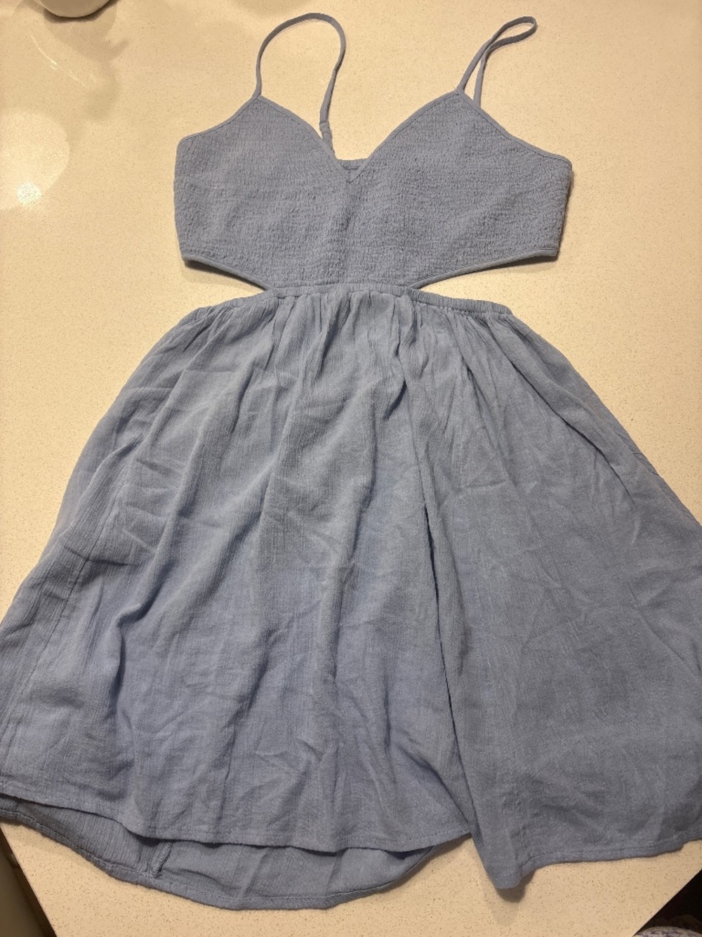 Light Blue Spaghetti Strap Cutout Sundress